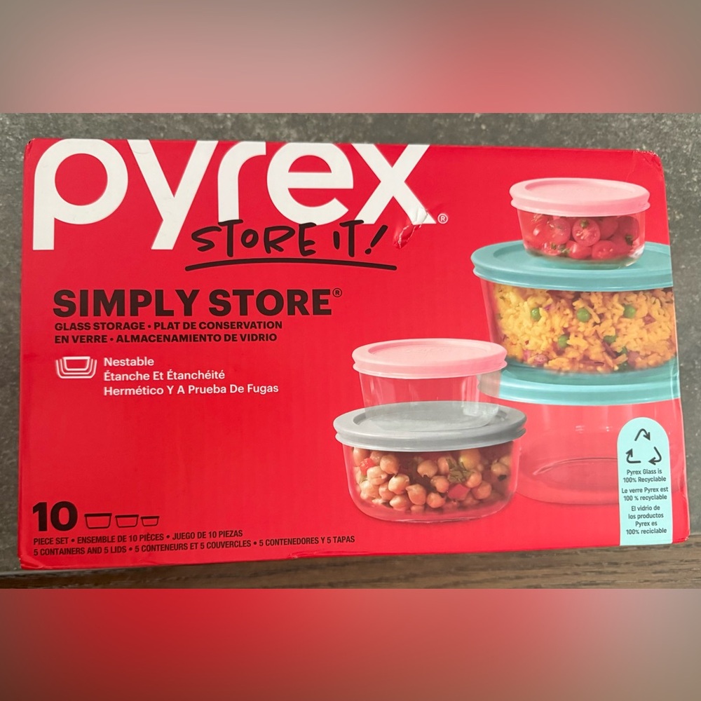 Pyrex Simply Store 10 piece glass storage set